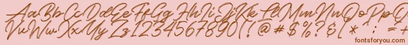 Kallisa-Schriftart – Braune Schriften auf rosa Hintergrund
