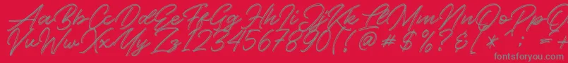 Kallisa Font – Gray Fonts on Red Background