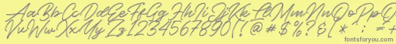 Kallisa Font – Gray Fonts on Yellow Background