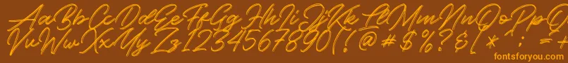 Kallisa Font – Orange Fonts on Brown Background