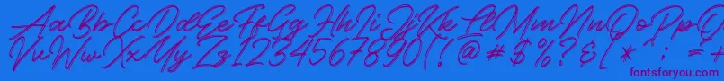 Kallisa Font – Purple Fonts on Blue Background