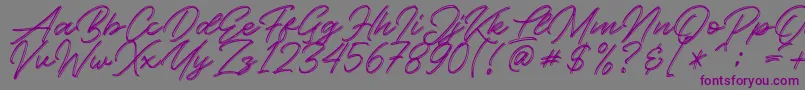 Kallisa-Schriftart – Violette Schriften auf grauem Hintergrund