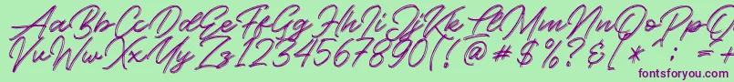 Kallisa Font – Purple Fonts on Green Background