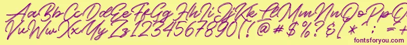 Kallisa Font – Purple Fonts on Yellow Background