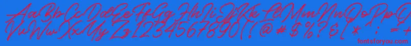 Kallisa Font – Red Fonts on Blue Background