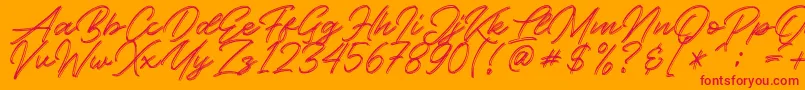 Kallisa Font – Red Fonts on Orange Background
