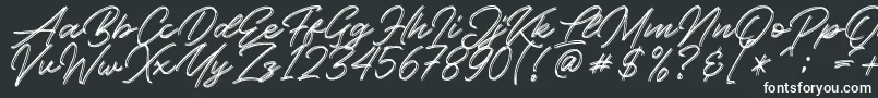 フォントKallisa – 黒い背景に白い文字
