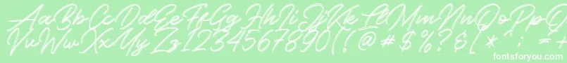 フォントKallisa – 緑の背景に白い文字