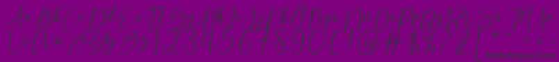 kallita-Schriftart – Schwarze Schriften auf violettem Hintergrund