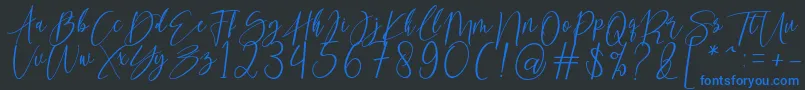 kallita Font – Blue Fonts on Black Background