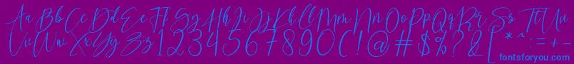 kallita Font – Blue Fonts on Purple Background
