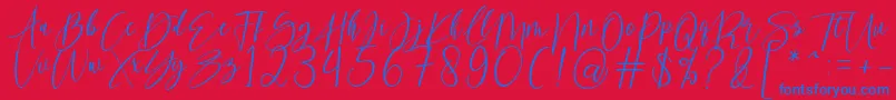 kallita Font – Blue Fonts on Red Background