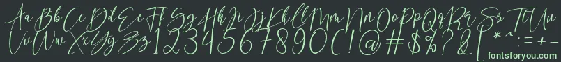 kallita Font – Green Fonts on Black Background