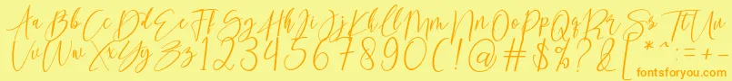 kallita Font – Orange Fonts on Yellow Background