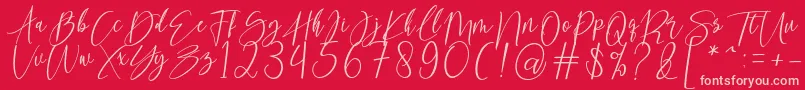 Weitere Informationen zur kallita-Schriftart kallita-Schriftart – Rosa Schriften auf rotem Hintergrund