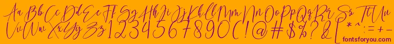 Weitere Informationen zur kallita-Schriftart kallita-Schriftart – Violette Schriften auf orangefarbenem Hintergrund
