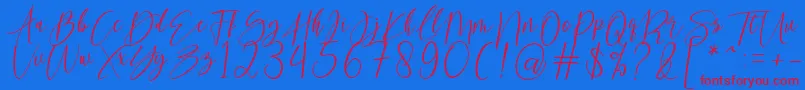 kallita Font – Red Fonts on Blue Background