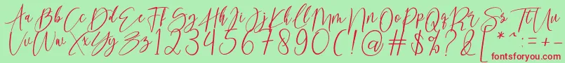 kallita Font – Red Fonts on Green Background