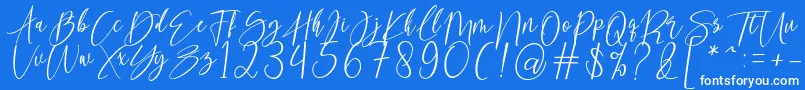 Fonte kallita – fontes brancas em um fundo azul