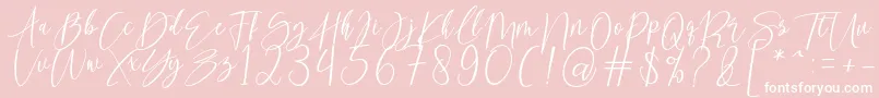 kallita-Schriftart – Weiße Schriften auf rosa Hintergrund