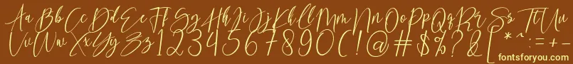 kallita Font – Yellow Fonts on Brown Background