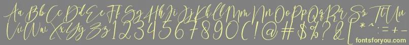 kallita Font – Yellow Fonts on Gray Background