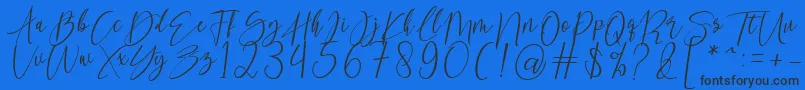 kallita-Schriftart – Schwarze Schriften auf blauem Hintergrund