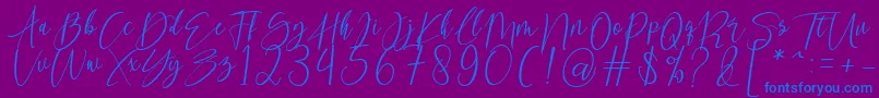 kallita Font – Blue Fonts on Purple Background