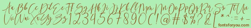 kallita Font – Brown Fonts on Green Background