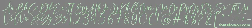 kallita Font – Green Fonts on Gray Background