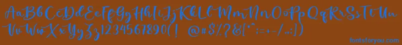 kallithea  Font – Blue Fonts on Brown Background