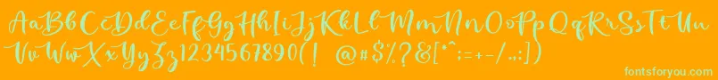 kallithea  Font – Green Fonts on Orange Background