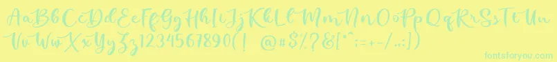 kallithea  Font – Green Fonts on Yellow Background