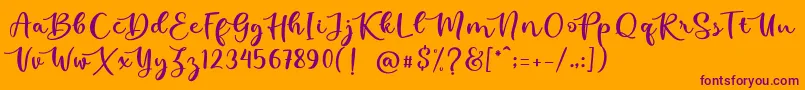 kallithea  Font – Purple Fonts on Orange Background