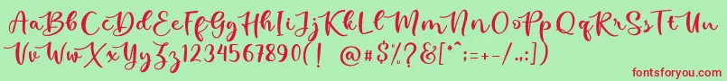 kallithea  Font – Red Fonts on Green Background