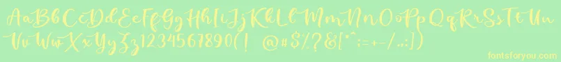 kallithea  Font – Yellow Fonts on Green Background