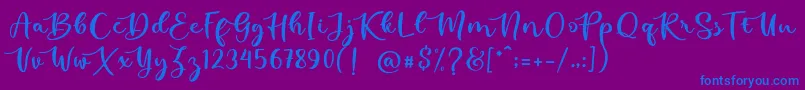 kallithea Font – Blue Fonts on Purple Background