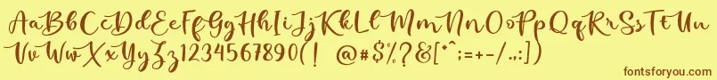 kallithea Font – Brown Fonts on Yellow Background