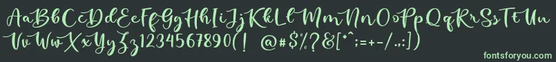 kallithea Font – Green Fonts on Black Background