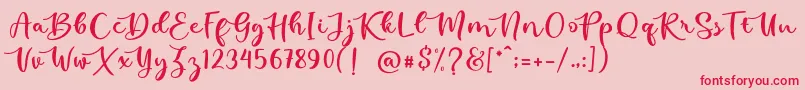 kallithea-Schriftart – Rote Schriften auf rosa Hintergrund
