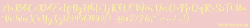 kallithea Font – Yellow Fonts on Pink Background