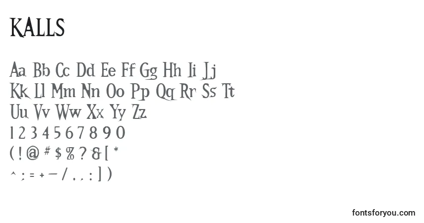 A fonte KALLS    (131345) – alfabeto, números, caracteres especiais
