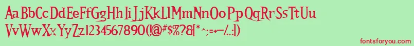 KALLS    Font – Red Fonts on Green Background