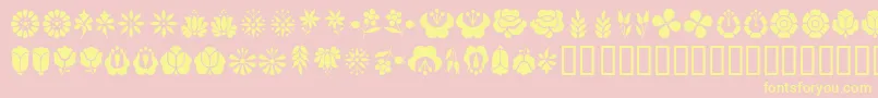 fuente KALOF    – Fuentes Amarillas Sobre Fondo Rosa