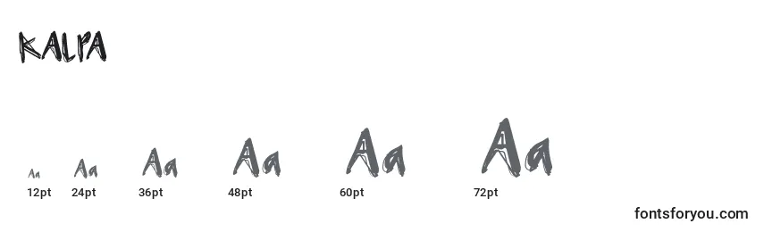 Размеры шрифта KALPA
