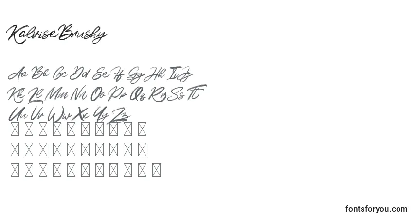 Schriftart KalviseBrushy – Alphabet, Zahlen, spezielle Symbole