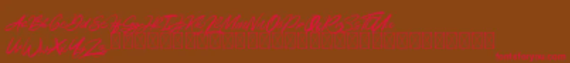 KalviseBrushy Font – Red Fonts on Brown Background