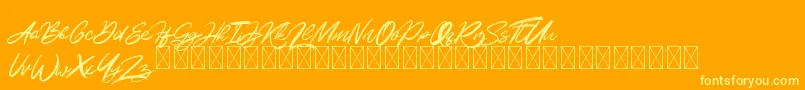 KalviseBrushy Font – Yellow Fonts on Orange Background