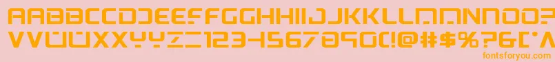 Psyonicboldexpand-Schriftart – Orangefarbene Schriften auf rosa Hintergrund