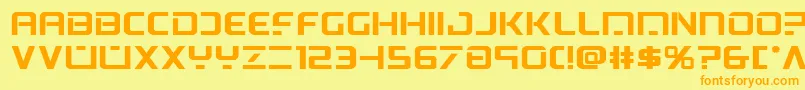Psyonicboldexpandフォントについての詳細 フォントPsyonicboldexpand – オレンジの文字が黄色の背景にあります。